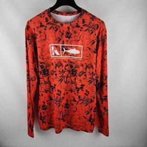 Koofin Gear Shirt Mens Large Orange Black High Performance Apparel L/S